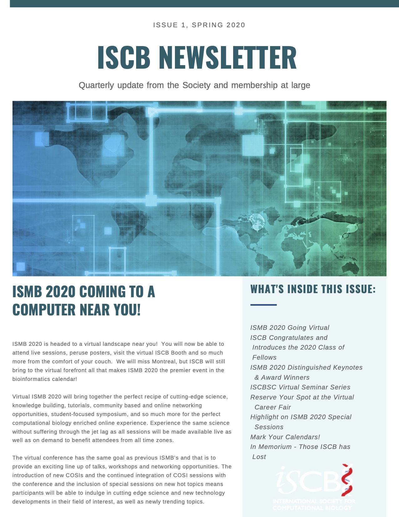 ISCB Spring 2020 Newsletter ISCB Spring 2020 Newsletter